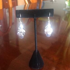 Silver Disc Dangly Earrings